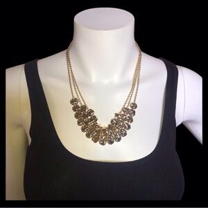 NWOT Layered Hammered Necklace in 18K Yellow Gold Plating